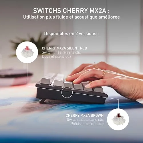 Cherry KW 300 MX 75% Hot-Swap MX2A Brown Blanc - vue 3