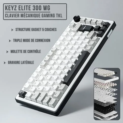 THE G-LAB KEYZ Elite 300 WG TKL sans fil RGB - vue 2