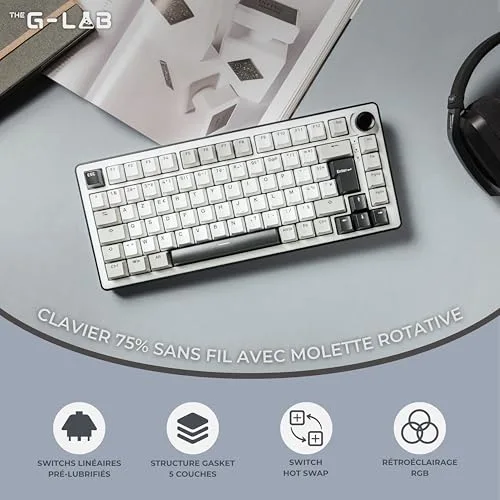 THE G-LAB KEYZ Elite 300 WG TKL sans fil RGB - vue 3