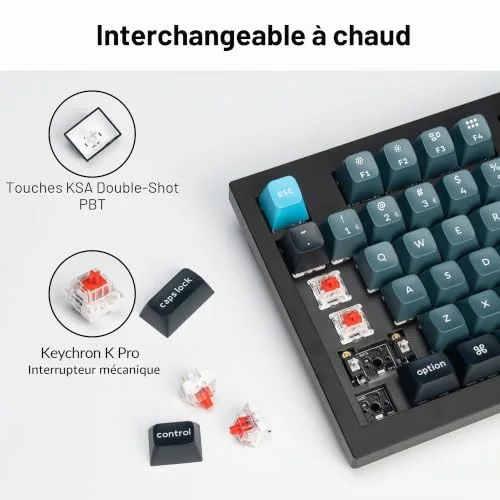 Keychron Q5 Pro Red 96% RGB Hot-Swap Bluetooth - vue 4