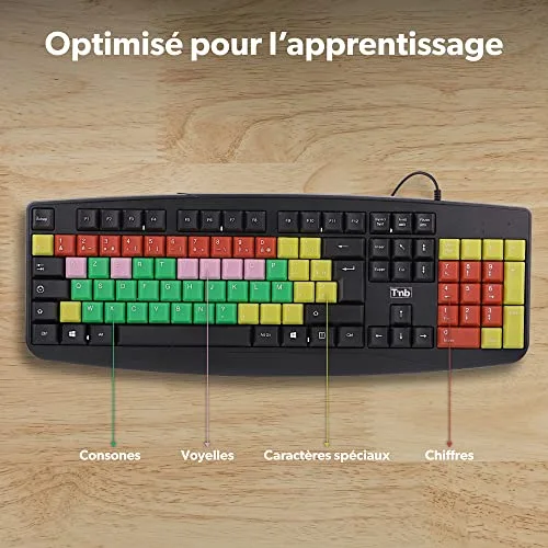 T'NB KID Clavier d'apprentissage filaire AZERTY coloré - vue 3