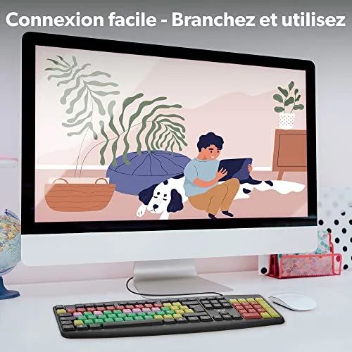 T'NB KID Clavier d'apprentissage filaire AZERTY coloré - vue 4