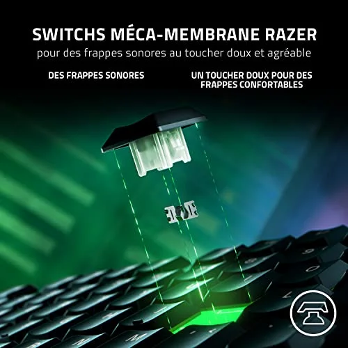 Razer Ornata V3 clavier méca-membrane RGB - vue 3