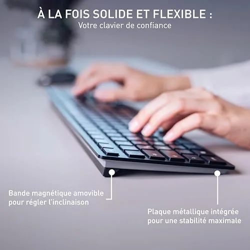 Cherry KW 9100 SLIM AZERTY sans fil 2,4 GHz Bluetooth rechargeable - vue 6