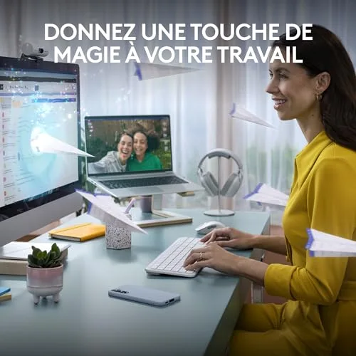 Logitech Signature Slim K950 AZERTY Blanc cassé sans fil - vue 2