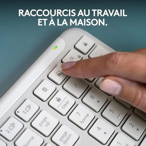 Logitech Signature Slim K950 AZERTY Blanc cassé sans fil - vue 8