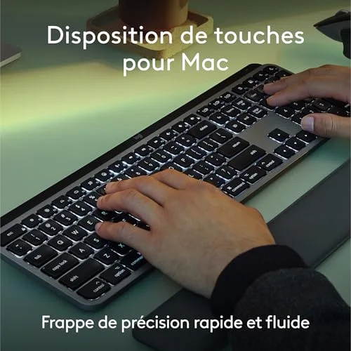 Logitech MX Keys S pour Mac AZERTY Gris Pâle sans fil - vue 2