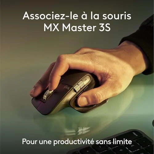 Logitech MX Keys S pour Mac AZERTY Gris Pâle sans fil - vue 8