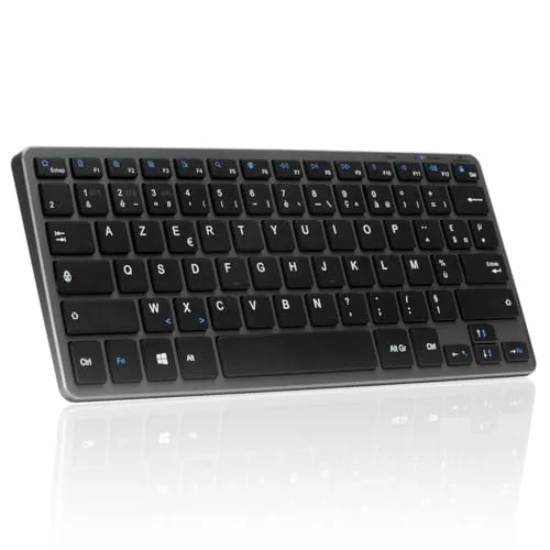 Bluestork KB-Mini R AZERTY sans fil rechargeable gris/noir