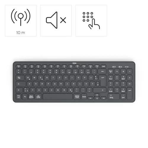 Hama WK-300 Clavier sans fil Multi-appareils Bluetooth 5.2 et 2,4 GHz - vue 2