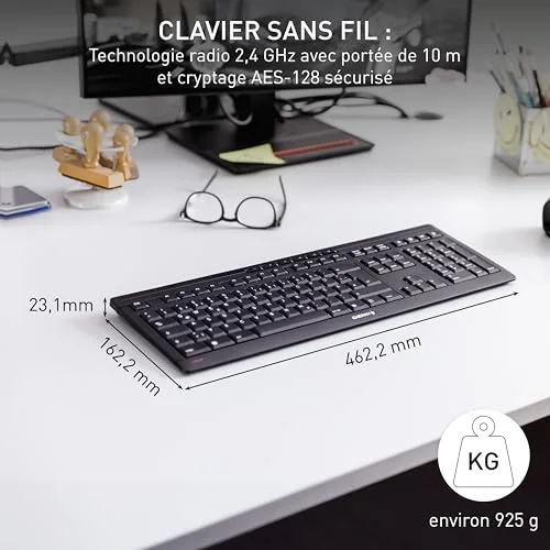 Cherry Stream Keyboard Wireless Bluetooth 2.4 GHz Membrane Silencieuse - vue 3