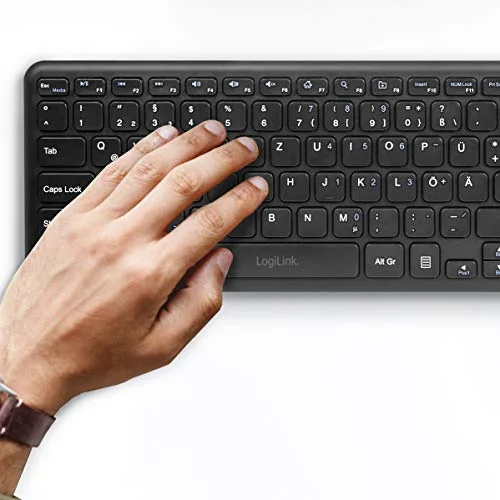 Logilink ID0188 Clavier sans fil avec touchpad 2,4 GHz QWERTZ Noir - vue 8