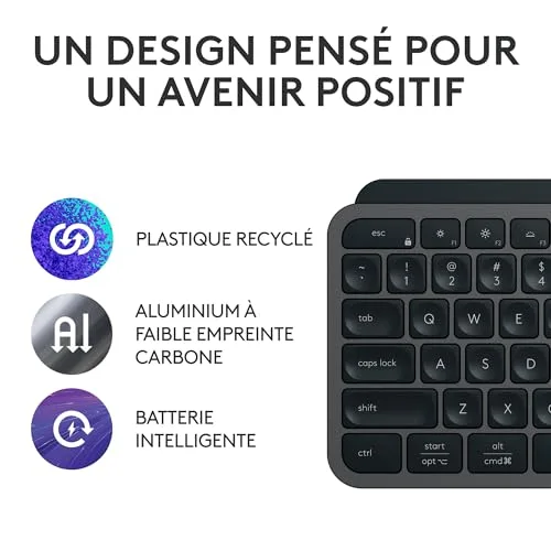Logitech MX Keys S AZERTY Graphite - vue 5