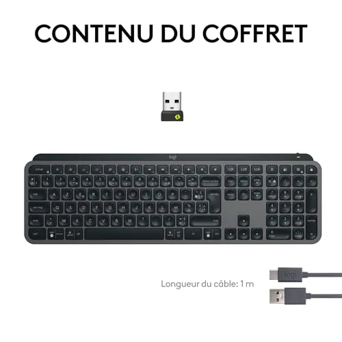Logitech MX Keys S AZERTY Graphite - vue 9