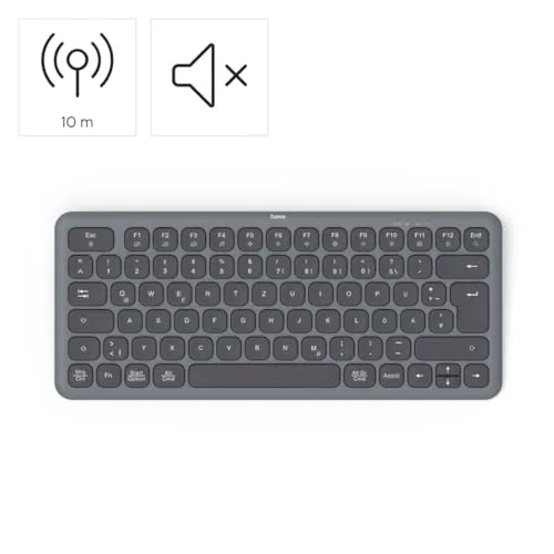 Hama WK-500 Clavier sans fil multi-appareils Bluetooth 5.2 2,4 GHz - vue 2