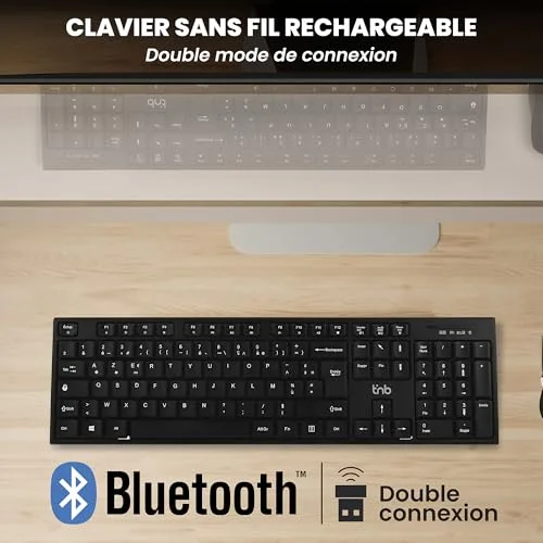 TNB Classy+ Rechargeable Bluetooth Noir AZERTY - vue 2