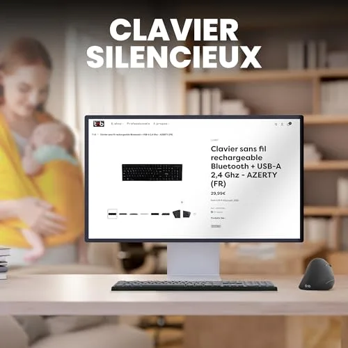 TNB Classy+ Rechargeable Bluetooth Noir AZERTY - vue 4