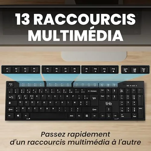 TNB Classy+ Rechargeable Bluetooth Noir AZERTY - vue 5