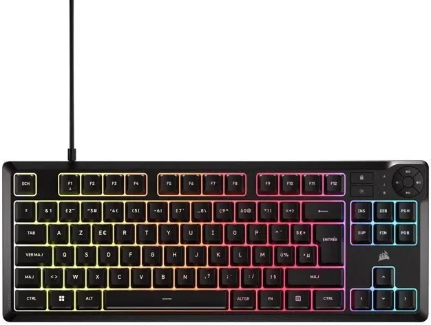 Corsair K55 Core TKL RGB Noir - vue 1
