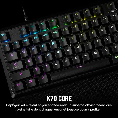 Corsair K70 Core RGB Full-size AZERTY avec Repose-Paume MLX Red - vue 2