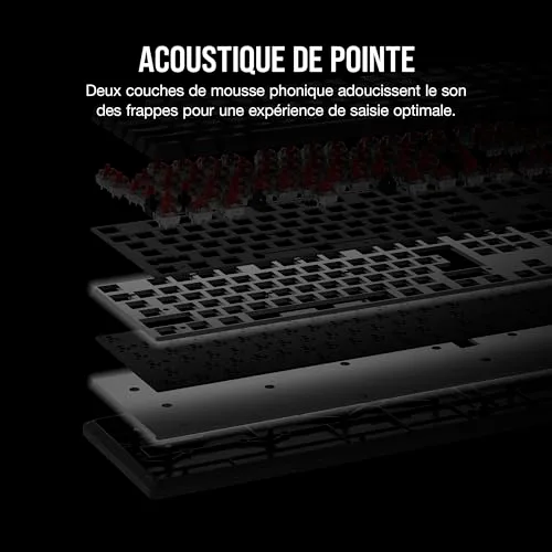 Corsair K70 Core RGB Full-size AZERTY avec Repose-Paume MLX Red - vue 7