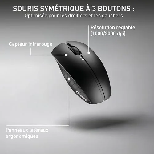 Cherry B.Unlimited 3.0 Ensemble clavier et souris sans fil 2.4 GHz Noir - vue 6