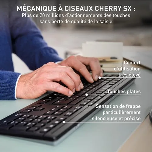 Cherry Stream Desktop Comfort Ensemble clavier et souris sans fil 2,4 GHz AZERTY Noir - vue 2