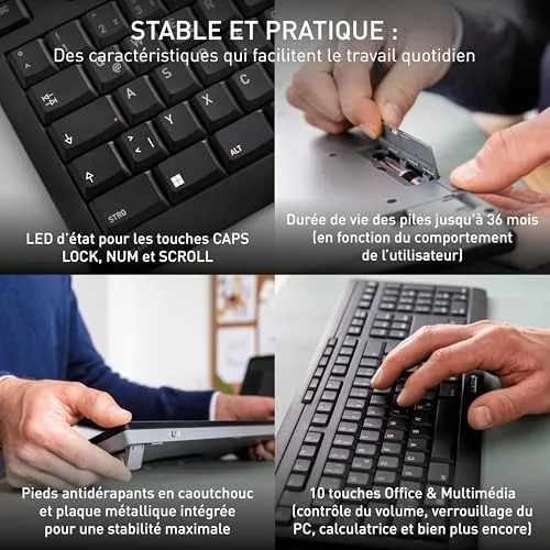 Cherry Stream Desktop Comfort Ensemble clavier et souris sans fil 2,4 GHz AZERTY Noir - vue 5