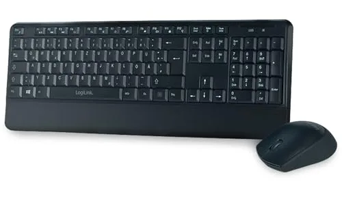 LogiLink ID0161 Ensemble clavier et souris sans fil QWERTZ Noir