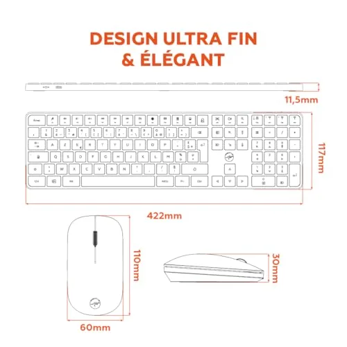 Mobility Lab CP430W Clavier Souris Full-size AZERTY Sans-fil - vue 7