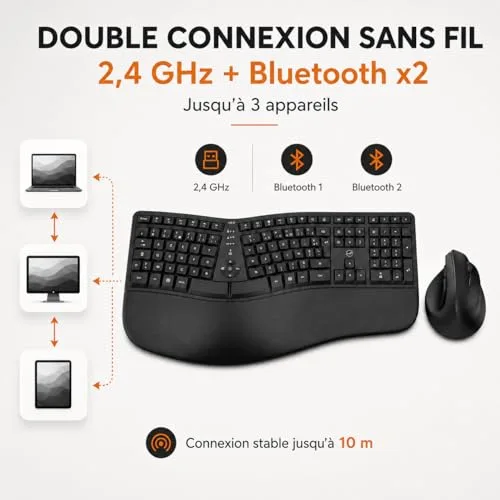 Mobility Lab Ergo C30W Pack Clavier + Souris AZERTY Sans Fil - vue 3