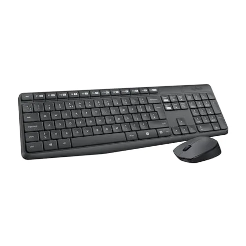 Logitech MK235 Combo Clavier Souris Sans Fil AZERTY