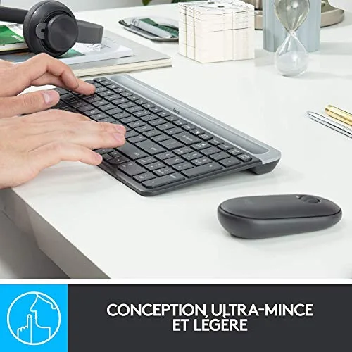 Logitech MK470 Slim Combo AZERTY Silencieux Sans Fil - vue 3