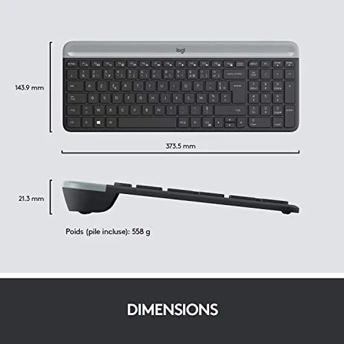Logitech MK470 Slim Combo AZERTY Silencieux Sans Fil - vue 8