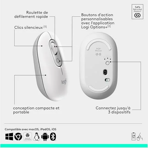 Logitech POP Icon Combo AZERTY Blanc - vue 7