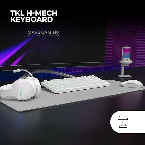 Mars Gaming MCP-RGB3WFR Combo 4-en-1 AZERTY Blanc - vue 3