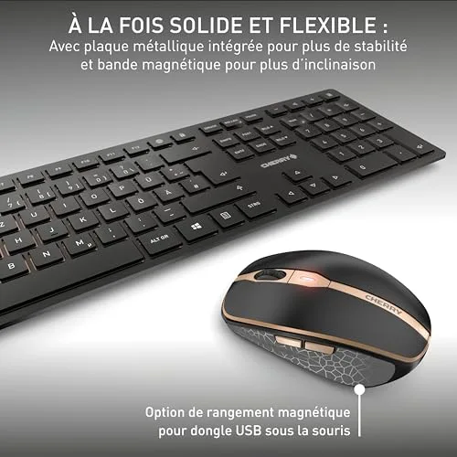 Cherry DW 9100 SLIM Ensemble sans fil clavier/souris AZERTY rechargeable - vue 6