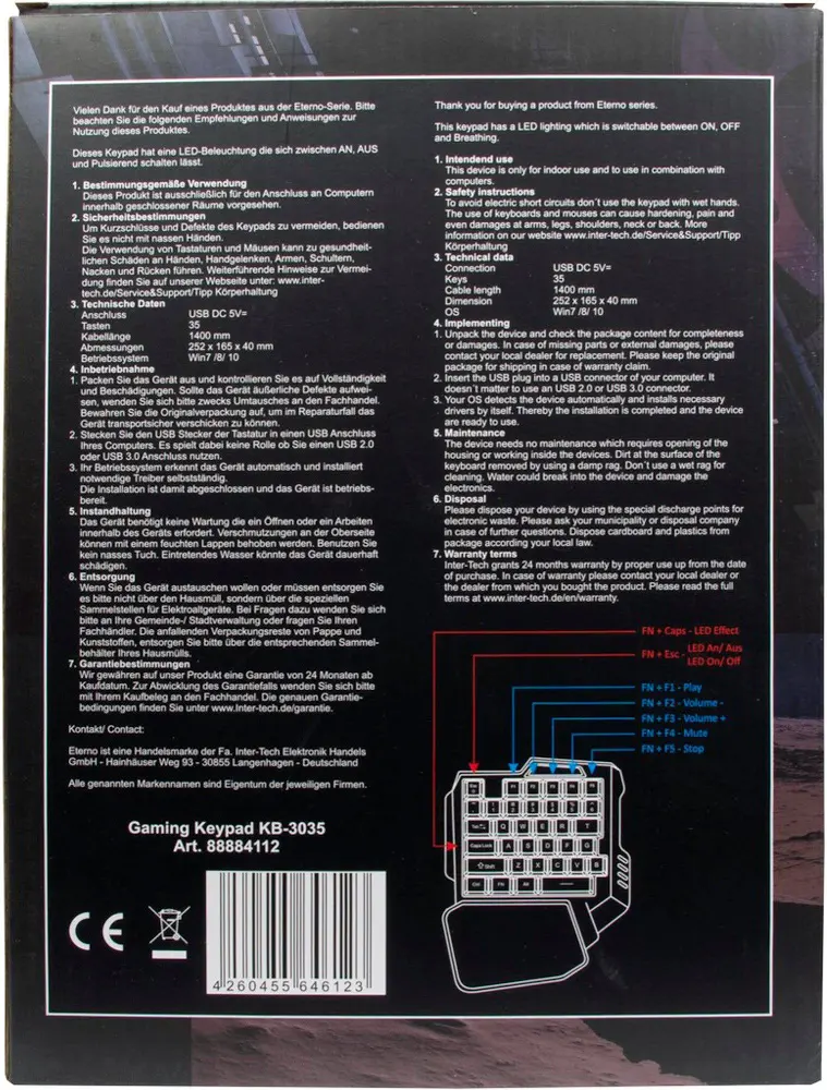 Inter-Tech KB-3035 Noir - vue 4