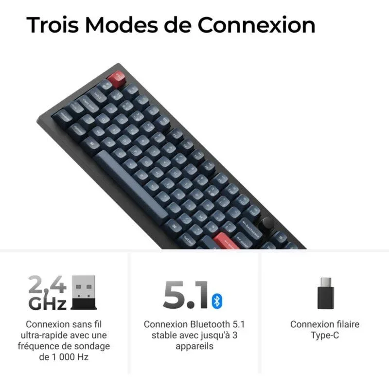 Keychron V6 Max QMK Gris - vue 3