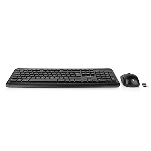 Nedis KBMCW100BKDE Kit Clavier et Souris Sans Fil QWERTZ