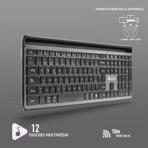 NGS Eclipse Kit clavier-souris silencieux rechargeable multi-mode - vue 4