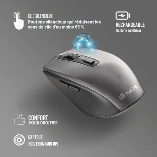 NGS Eclipse Kit clavier-souris silencieux rechargeable multi-mode - vue 6