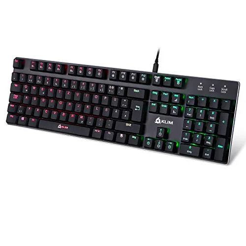 KLIM Dash Clavier mécanique AZERTY Low Profile Red RGB
