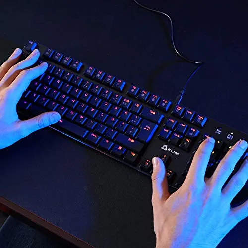 KLIM Dash Clavier mécanique AZERTY Low Profile Red RGB - vue 3