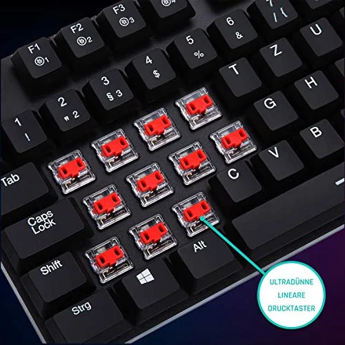KLIM Dash Clavier mécanique AZERTY Low Profile Red RGB - vue 6