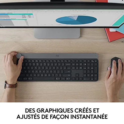 Logitech Craft Advanced Clavier sans fil AZERTY Molette créative - vue 3