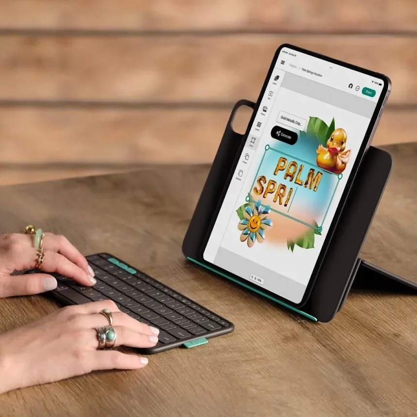 Logitech Flip Folio Clavier Bluetooth Graphite - vue 2