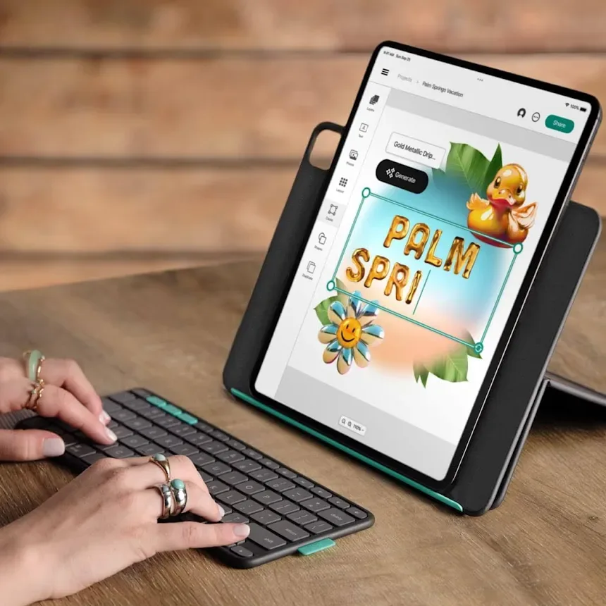 Logitech Flip Folio Clavier Bluetooth Graphite - vue 3