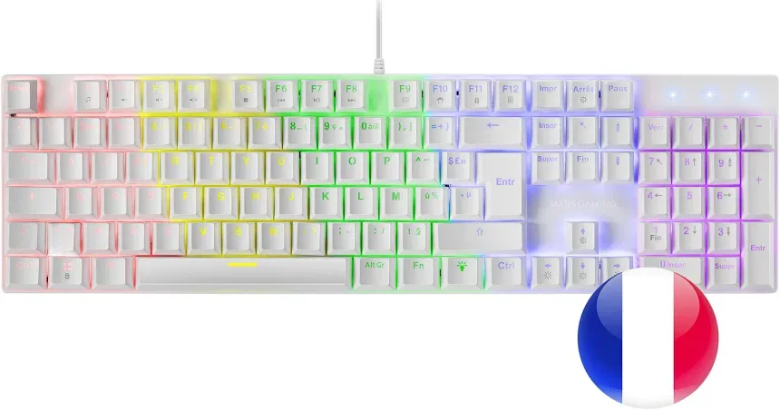 Mars Gaming MK422 Blanc Switch Rouge - vue 1