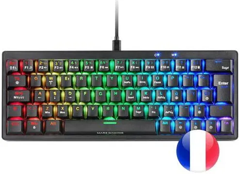 Mars Gaming MKMINIPRO Clavier Mécanique RGB 60% Silent Switch Noir - vue 1